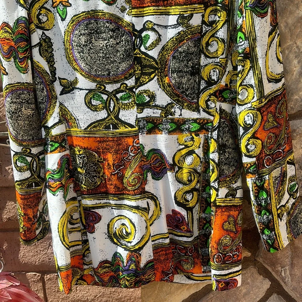 Vintage Platinum by Dorothy Schoelen Colorful Blazer Oversized Artsy Size Small - Picture 10 of 13